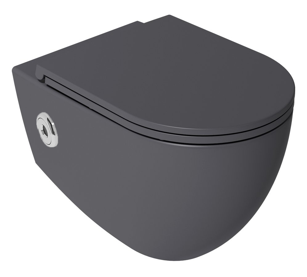 Isvea Infinity toiletpot met bidet en sensor randloos antraciet