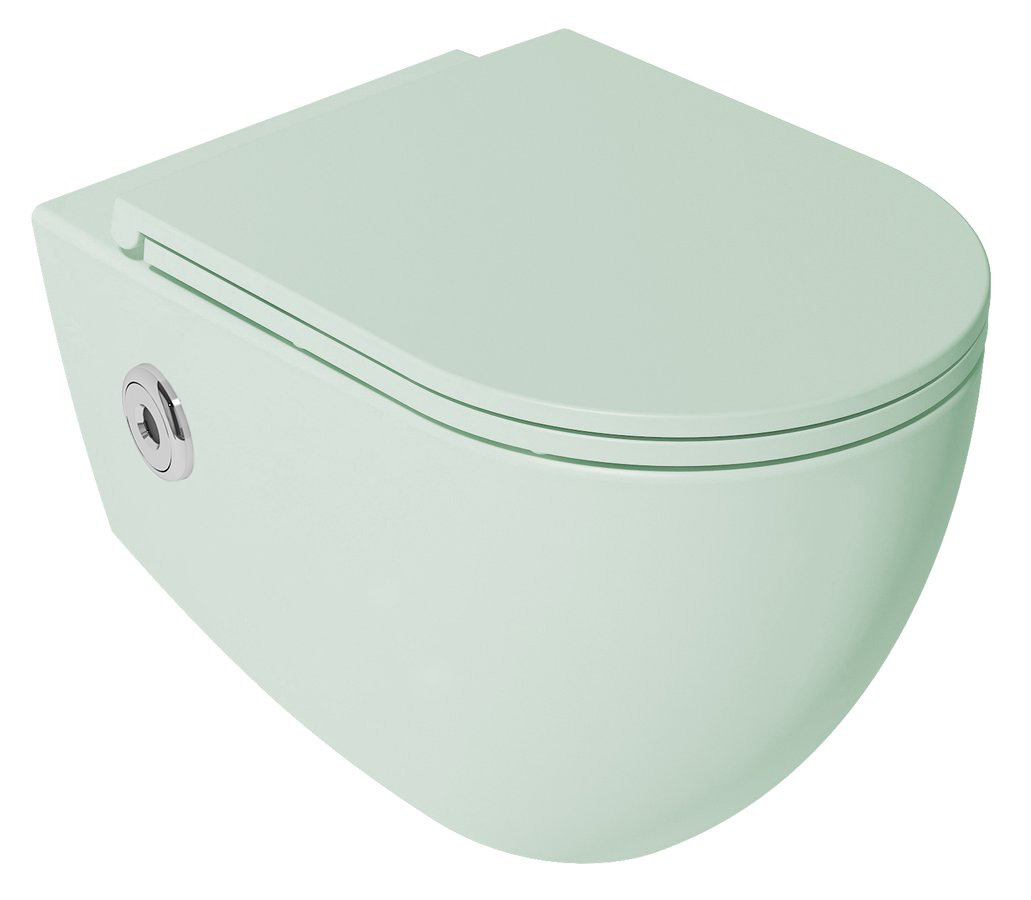 Isvea Infinity toiletpot met bidet en sensor randloos mintgroen