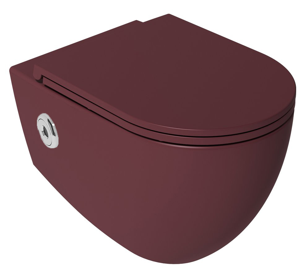 Isvea Infinity toiletpot met bidet en sensor randloos rood