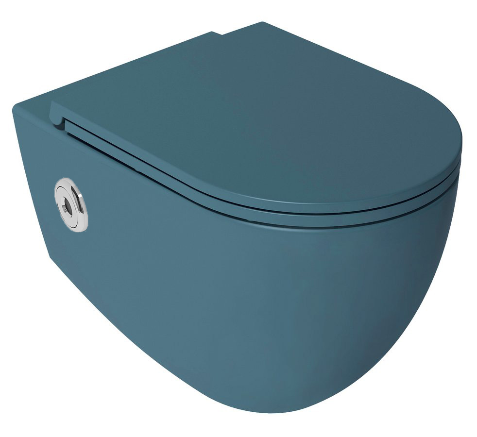 Isvea Infinity toiletpot met bidet en sensor randloos petrol