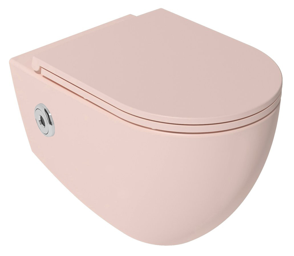 Isvea Infinity toilet met bidet, sensor en softclose zitting roze
