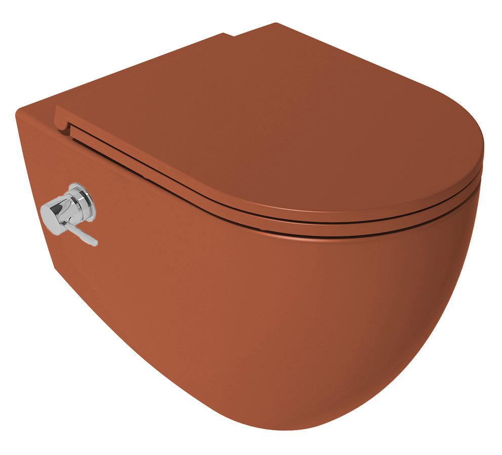 Isvea Infinity toilet met bidet en softclose zitting terracotta