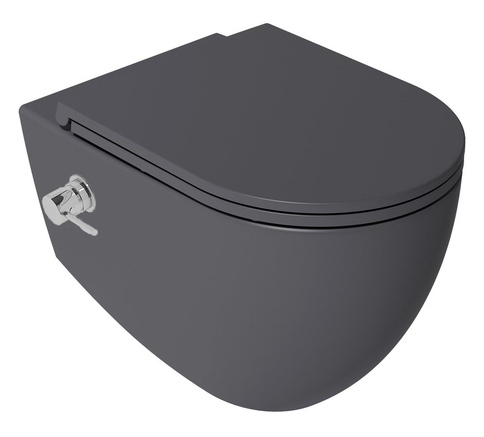 Isvea Infinity toilet met bidet en softclose zitting antraciet