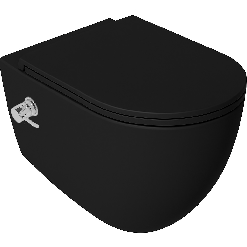 Isvea Infinity toilet met bidet en softclose zitting zwart mat