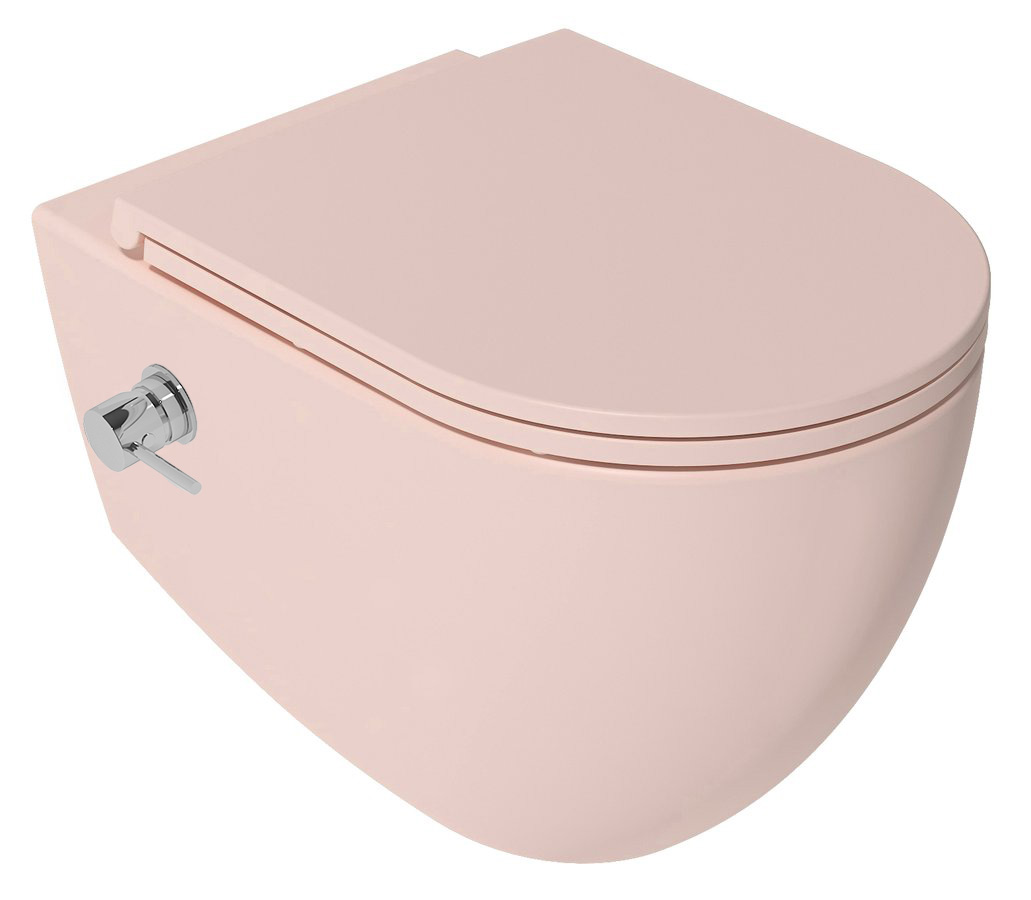 Isvea Infinity toilet met bidet en softclose zitting roze