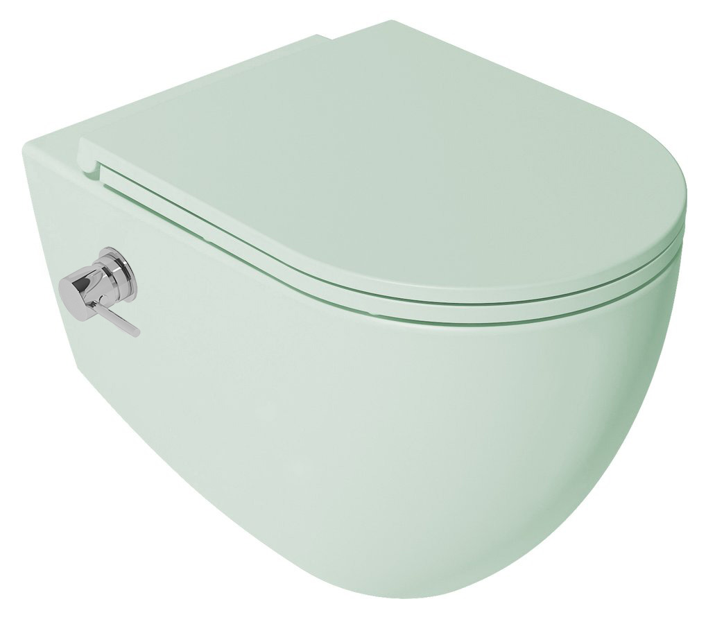 Isvea Infinity toilet met bidet en softclose zitting mintgroen