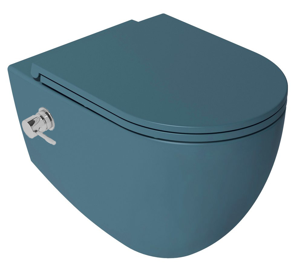 Isvea Infinity toilet met bidet en softclose zitting petrol