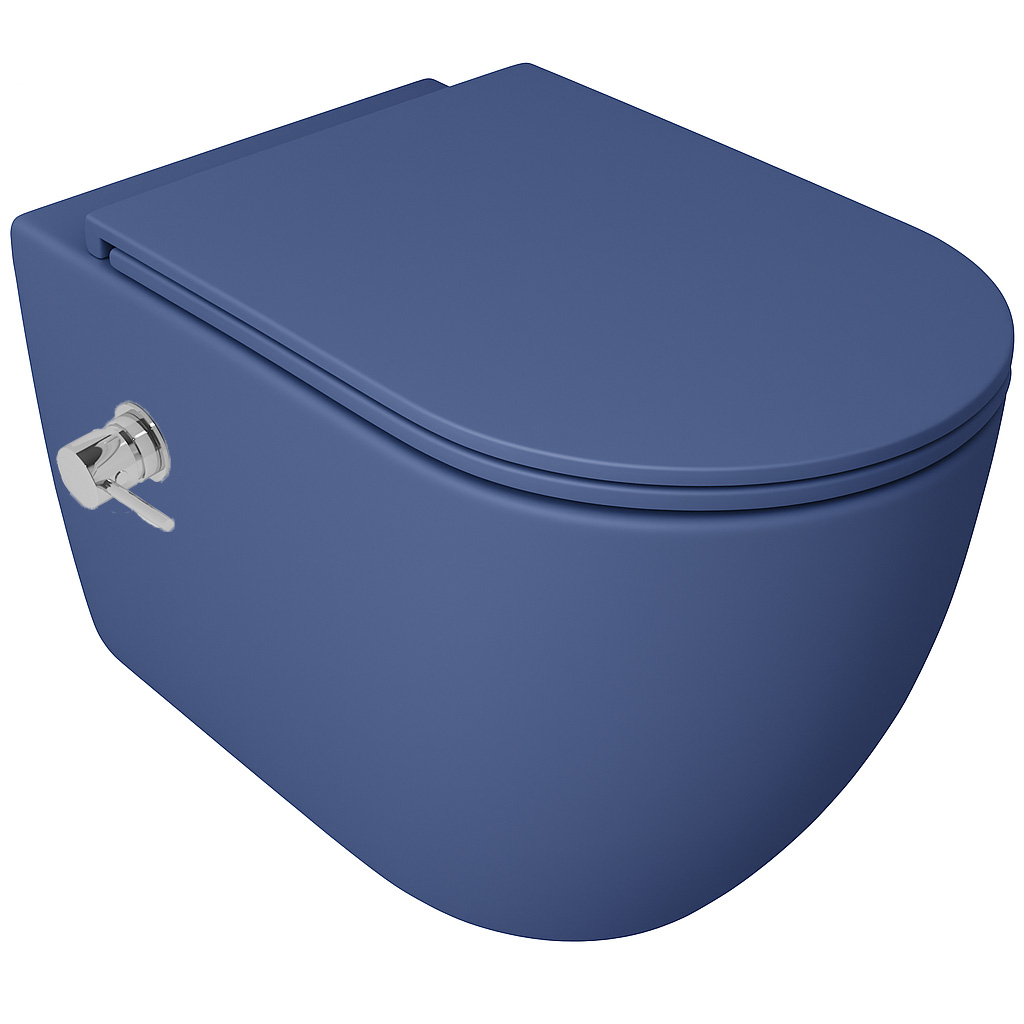 Isvea Infinity toilet met bidet en softclose zitting blauw