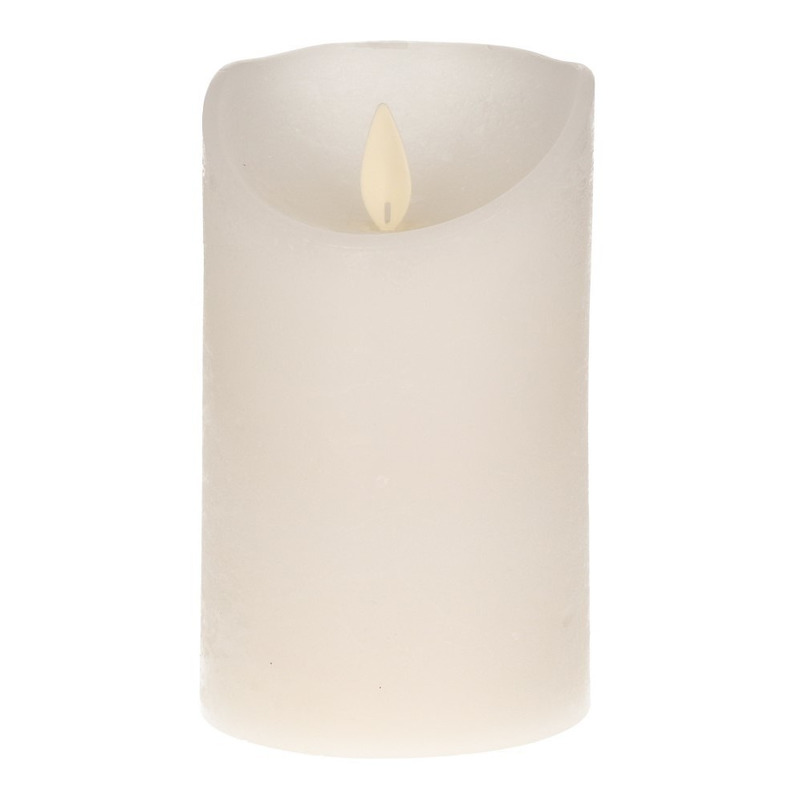 Anna's Collection 3x Witte LED kaars / stompkaars met bewegende vlam 12,5 cm -