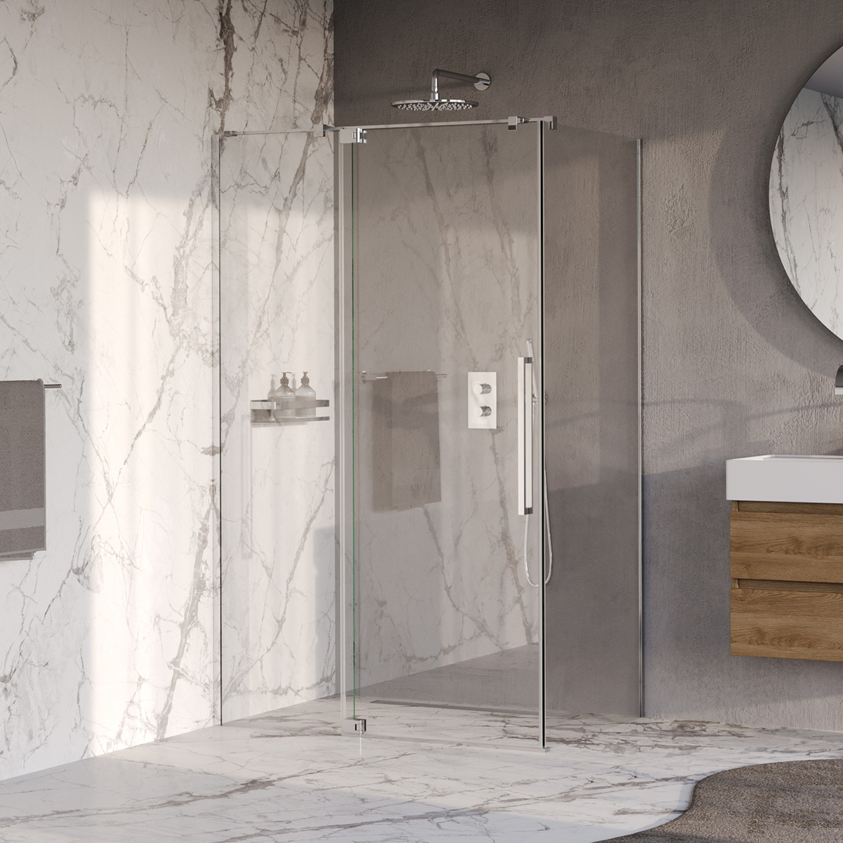 Brauer Stellar douchecabine met draaideur 120x100cm chroom