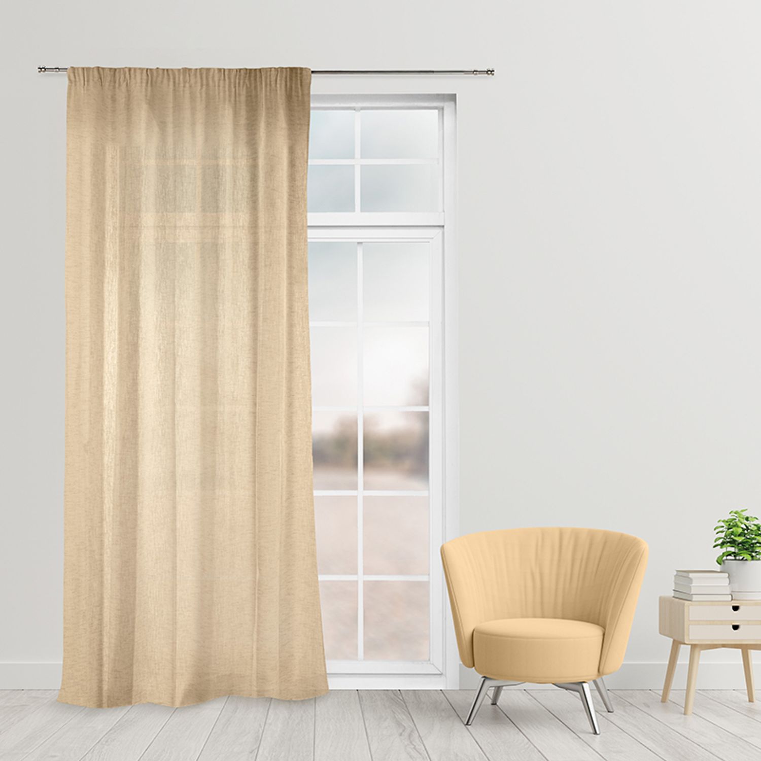 Praxis Sahara Vitrage Kant En Klaar Beige 140 X 245 Cm