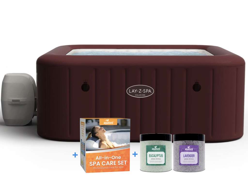 Bestway PREMIUM Lay-Z-Spa Maldives HydroJet Pro + Aquatural Care Set - 7 persoons