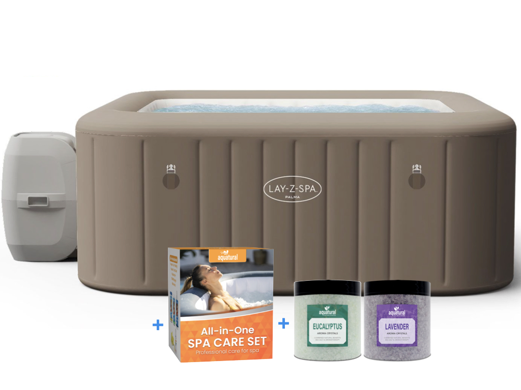 Bestway PREMIUM Lay-Z-Spa Palma HydroJet Pro + Aquatural Care Set - Limited Edition
