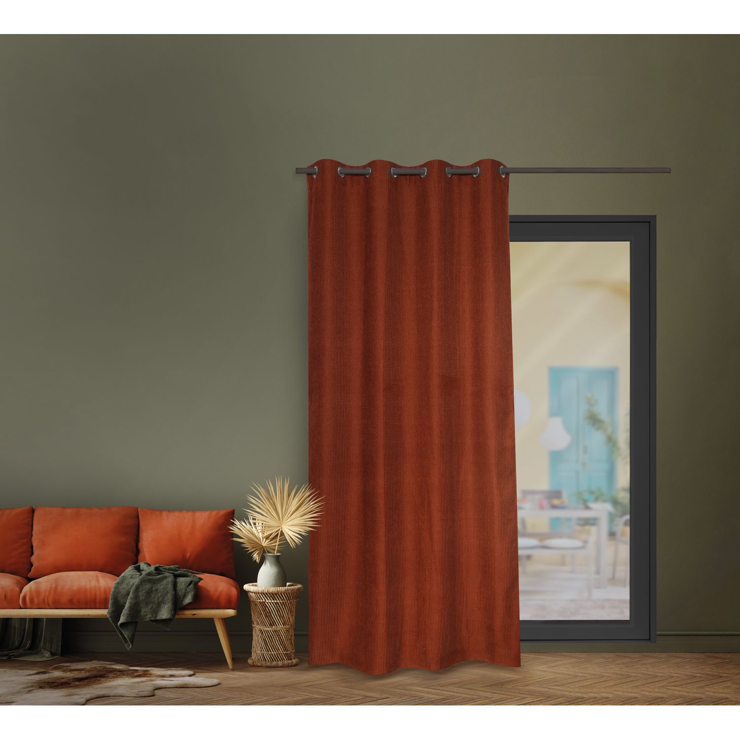 Praxis Chevron Verduisterend Kant En Klaar Gordijn Roest 140 X 260 Cm