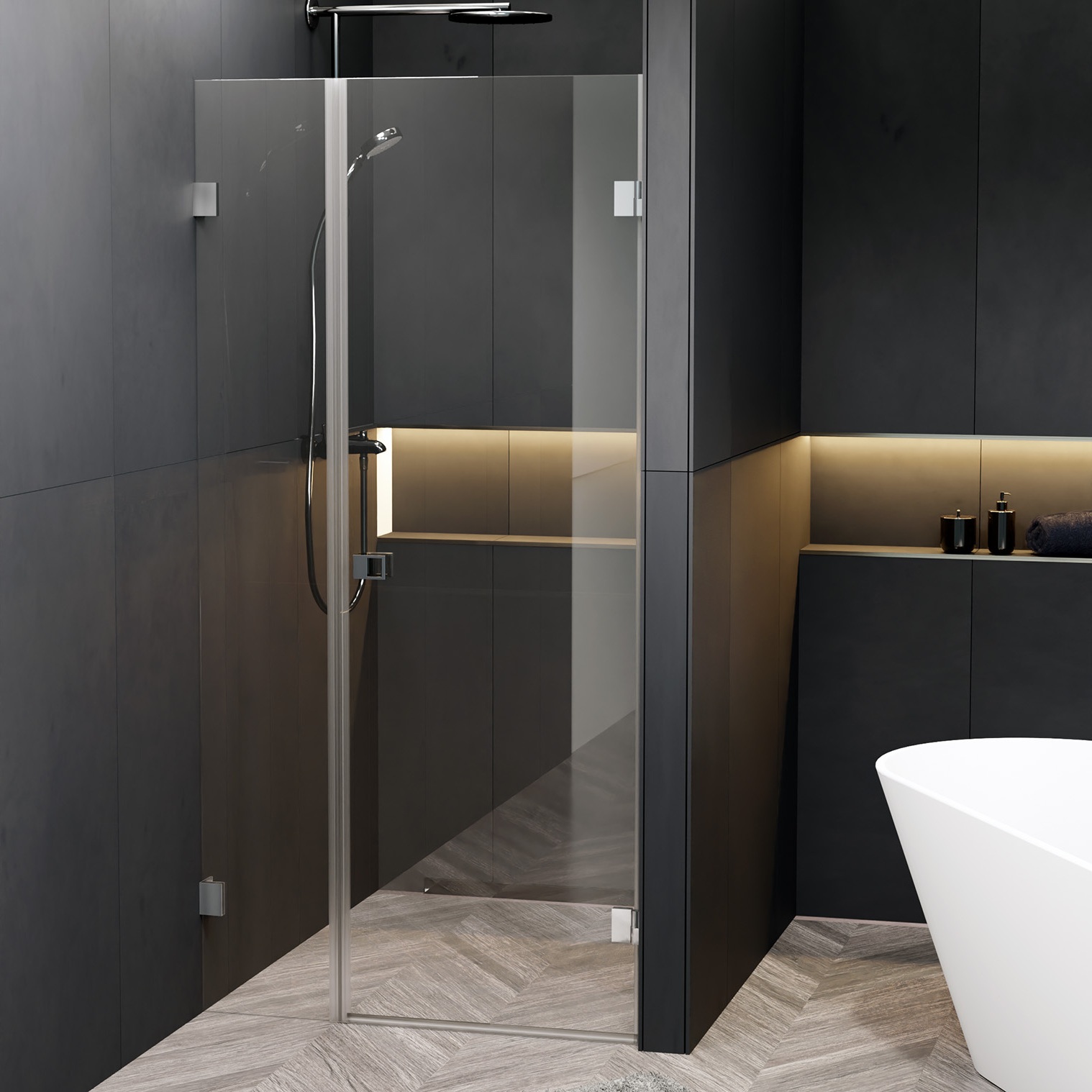 Riho Scandic X102 douchedeur rechtsdraaiend 90x200cm chroom