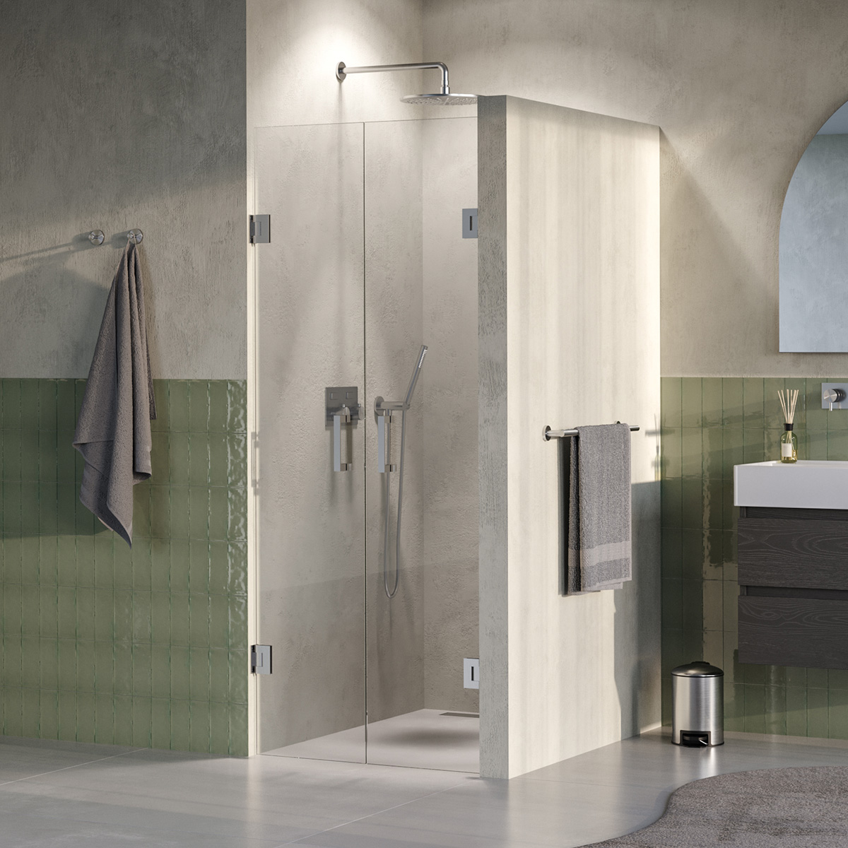 Brauer Void profielloze pendeldeuren 70cm RVS geborsteld PVD