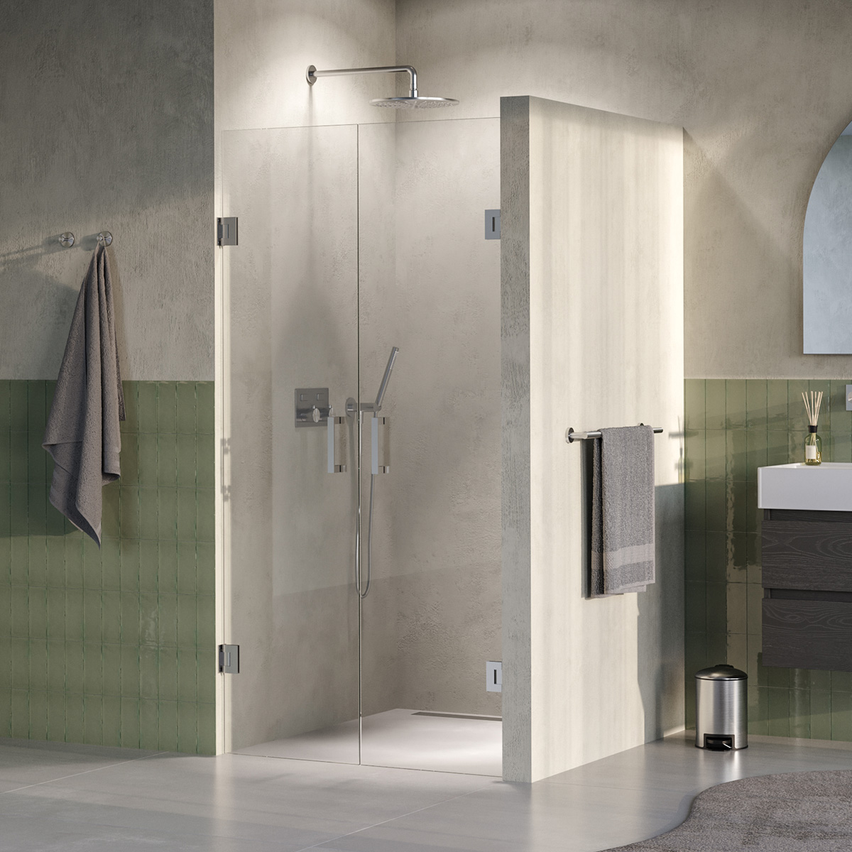 Brauer Void profielloze pendeldeuren 100cm RVS geborsteld PVD
