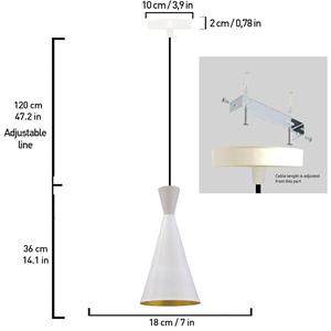 ROYALTECH H&auml;ngeleuchte Glenora, wei&szlig;, &Oslash; 18 cm, Metall, E27