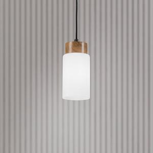 Lamkur Lighting H&auml;ngeleuchte Markus, Opalglas/Eichenholz, &Oslash; 9,5 cm, E27