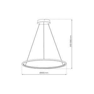 Milagro Lighting LED-H&auml;ngelampe Saturno, &Oslash; 100 cm, goldfarben, 1-fl., 4.000 K