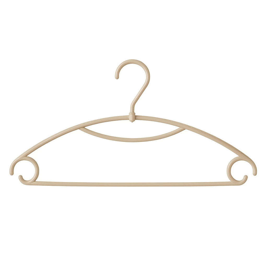 5five Kledinghangers - 8x stuks - geribbeld kunststof - beige - x 20 cm -