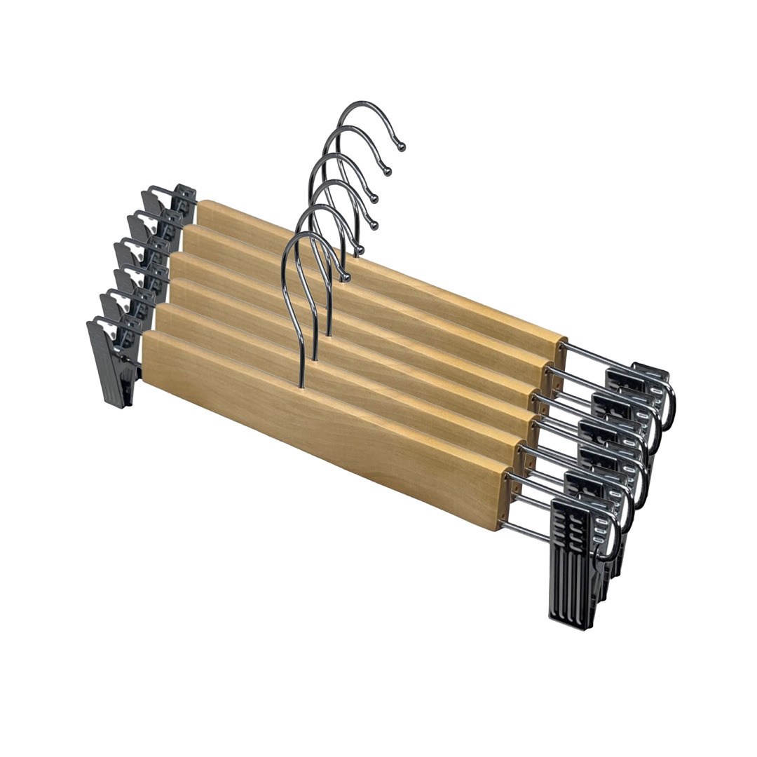 Concorde Broeken/rokken kledinghangers - set 6x stuks - hout - 33 cm -