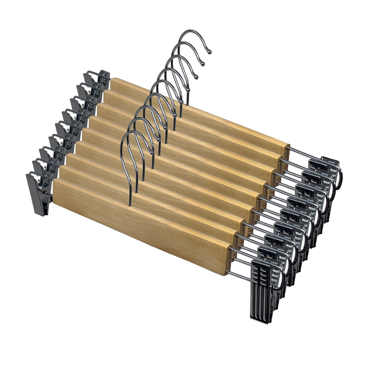 Concorde Broeken/rokken kledinghangers - set 9x stuks - hout - 33 cm -
