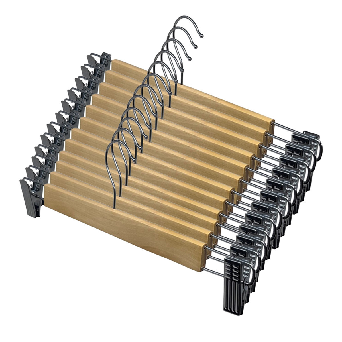 Concorde Broeken/rokken kledinghangers - set 12x stuks - hout - 33 cm -