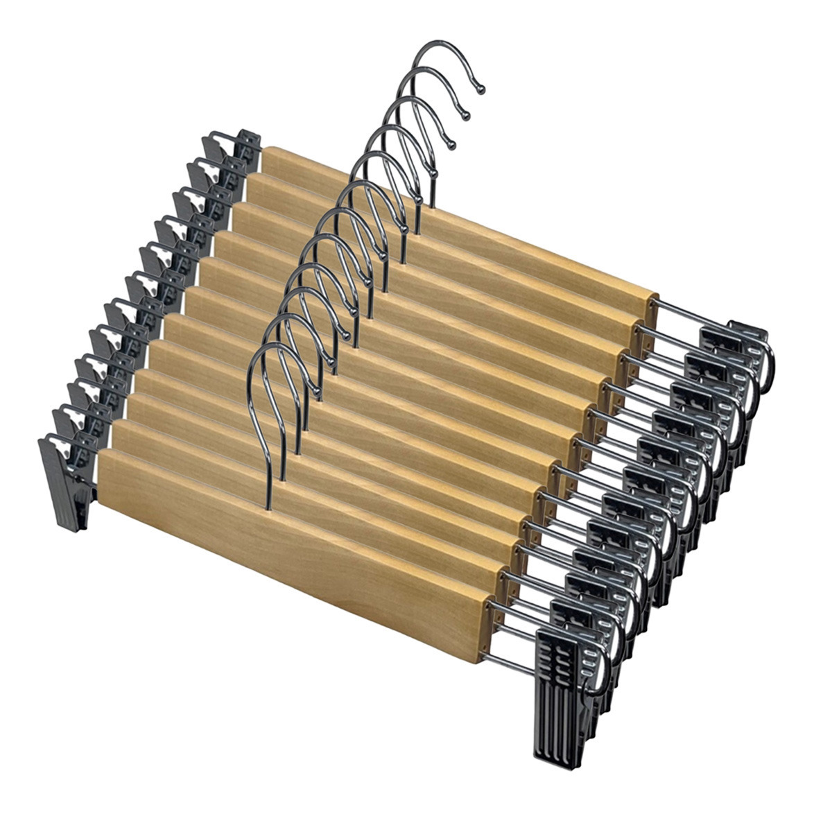 Concorde Broeken/rokken kledinghangers - set 15x stuks - hout - 33 cm -