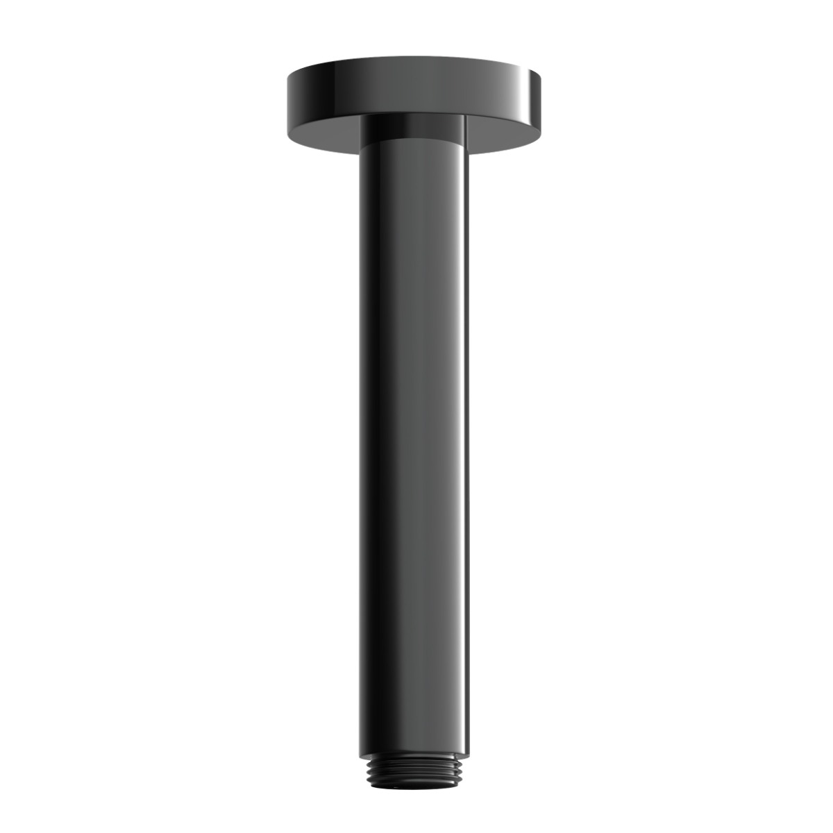 Hotbath Cobber douchearm plafondmontage rond 15cm gepolijst zwart PVD CB452