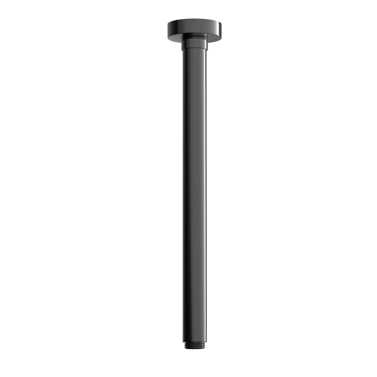 Hotbath Cobber douchearm plafondmontage rond 30cm gepolijst zwart PVD CB453