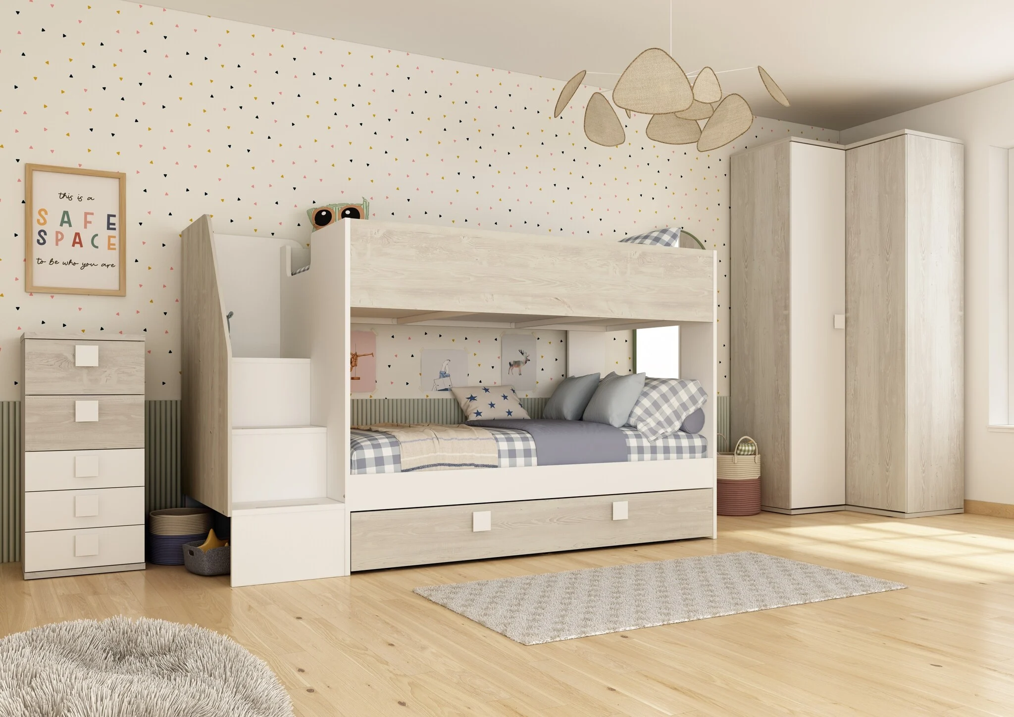 Trasman Stapelbed Easy 90x190 cm met slaaplade - Grijseiken