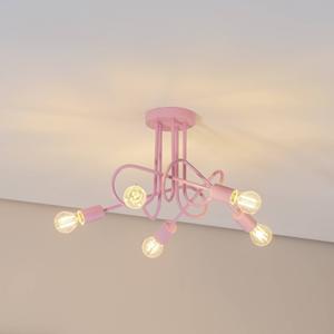 HELam Deckenleuchte Oxford, hellrosa, &Oslash; 47 cm, Metall, 5-flammig