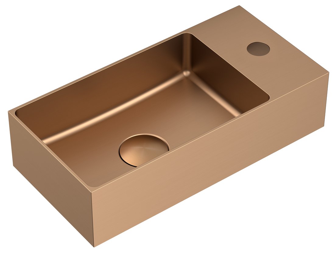 Sapho Aurum fontein met kraangat 36x18cm rosé goud