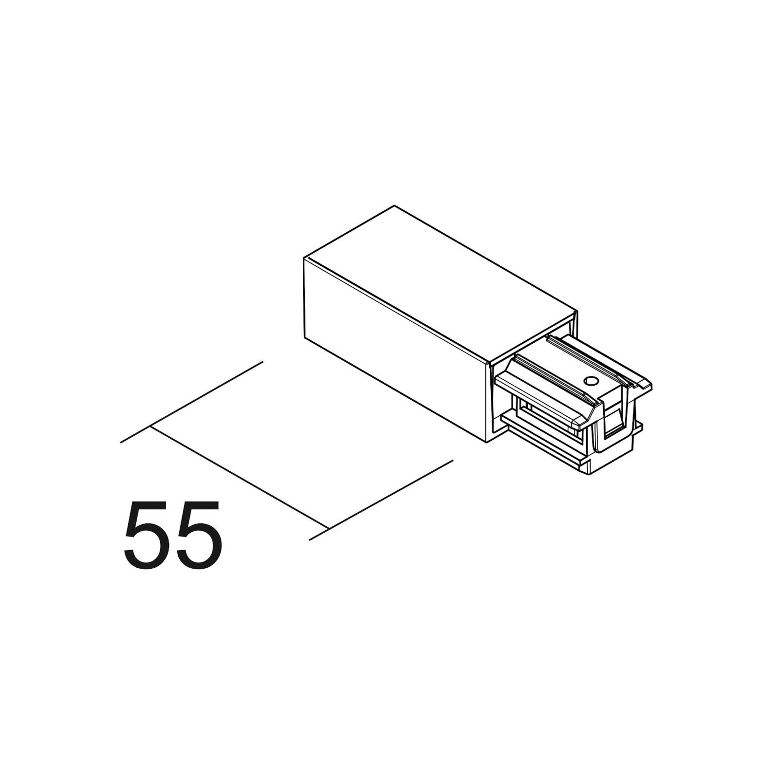 Ivela Voeding rechts SQUARE 48 V, wit, kunststof
