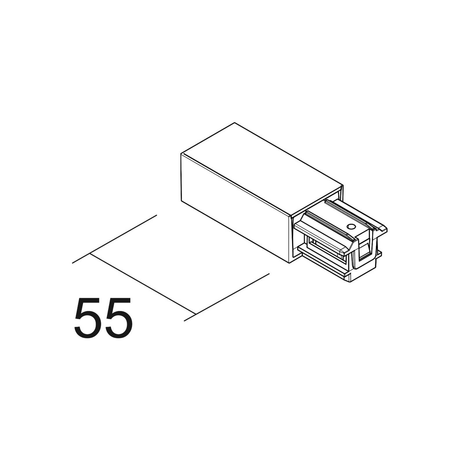 Ivela Voeding rechts SQUARE 48 V, zwart, kunststof