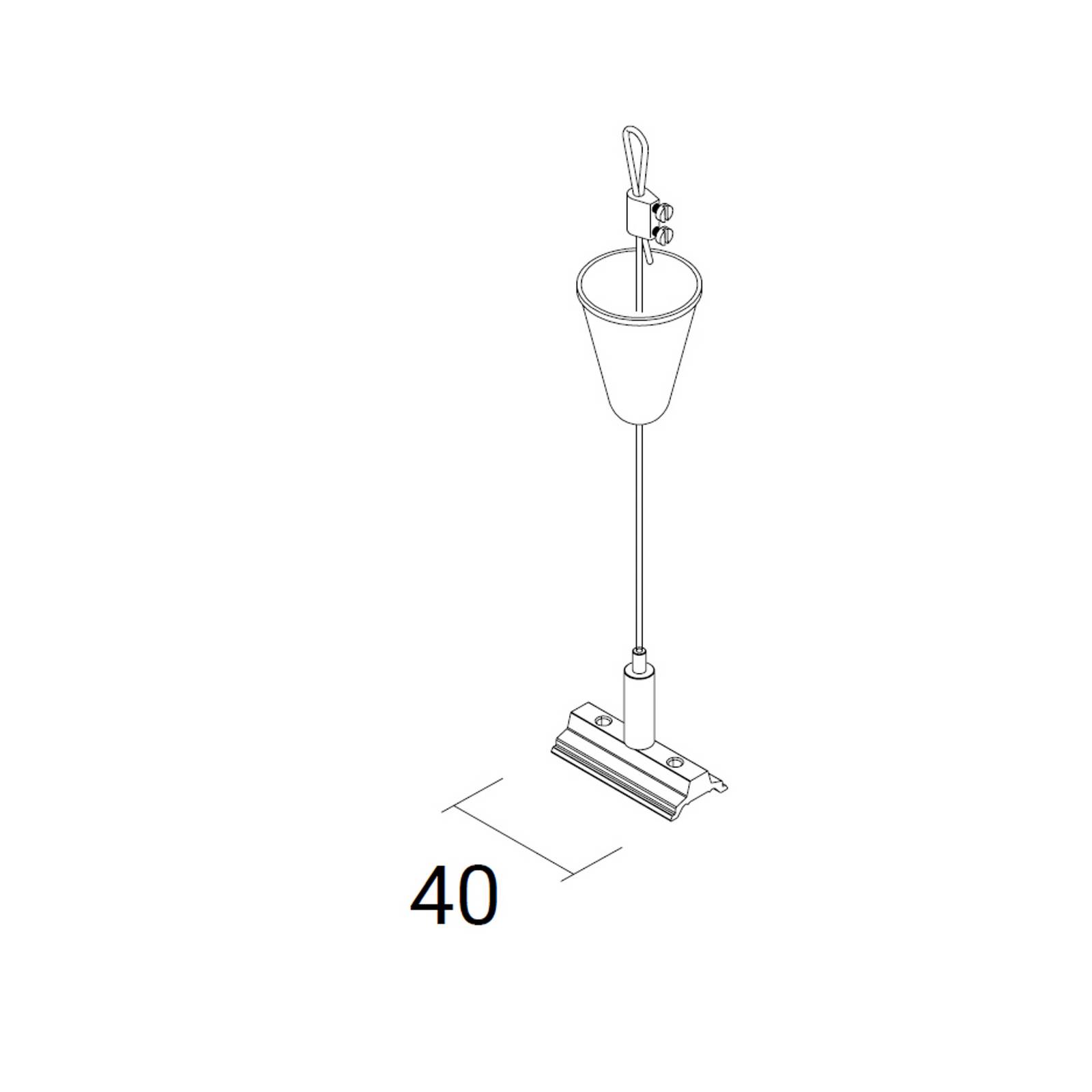 Ivela afhanghoogte SQUARE 48 V, wit, vergrendeling, pendel 2 m