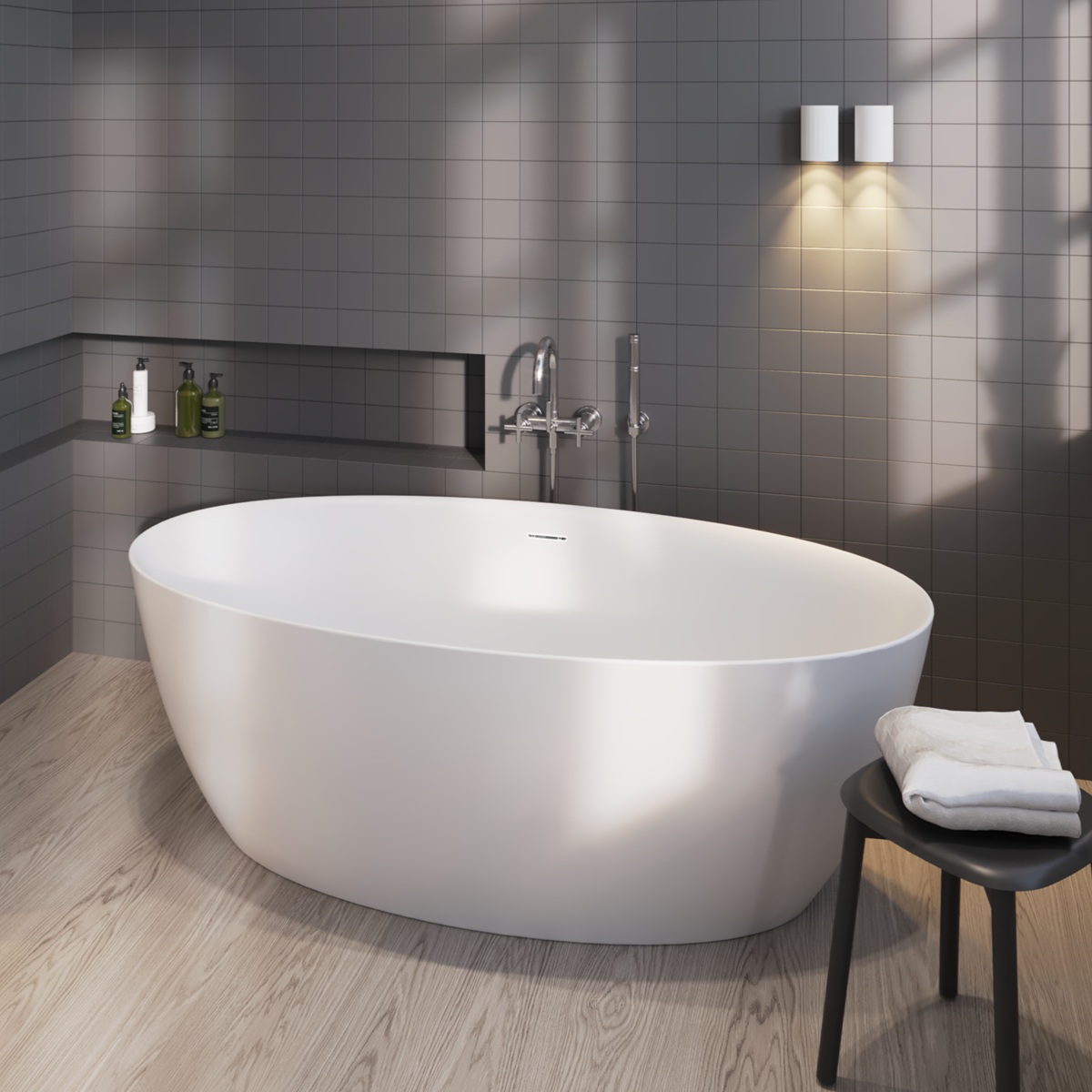 SaniGoods Carini vrijstaand bad 170x80cm wit mat