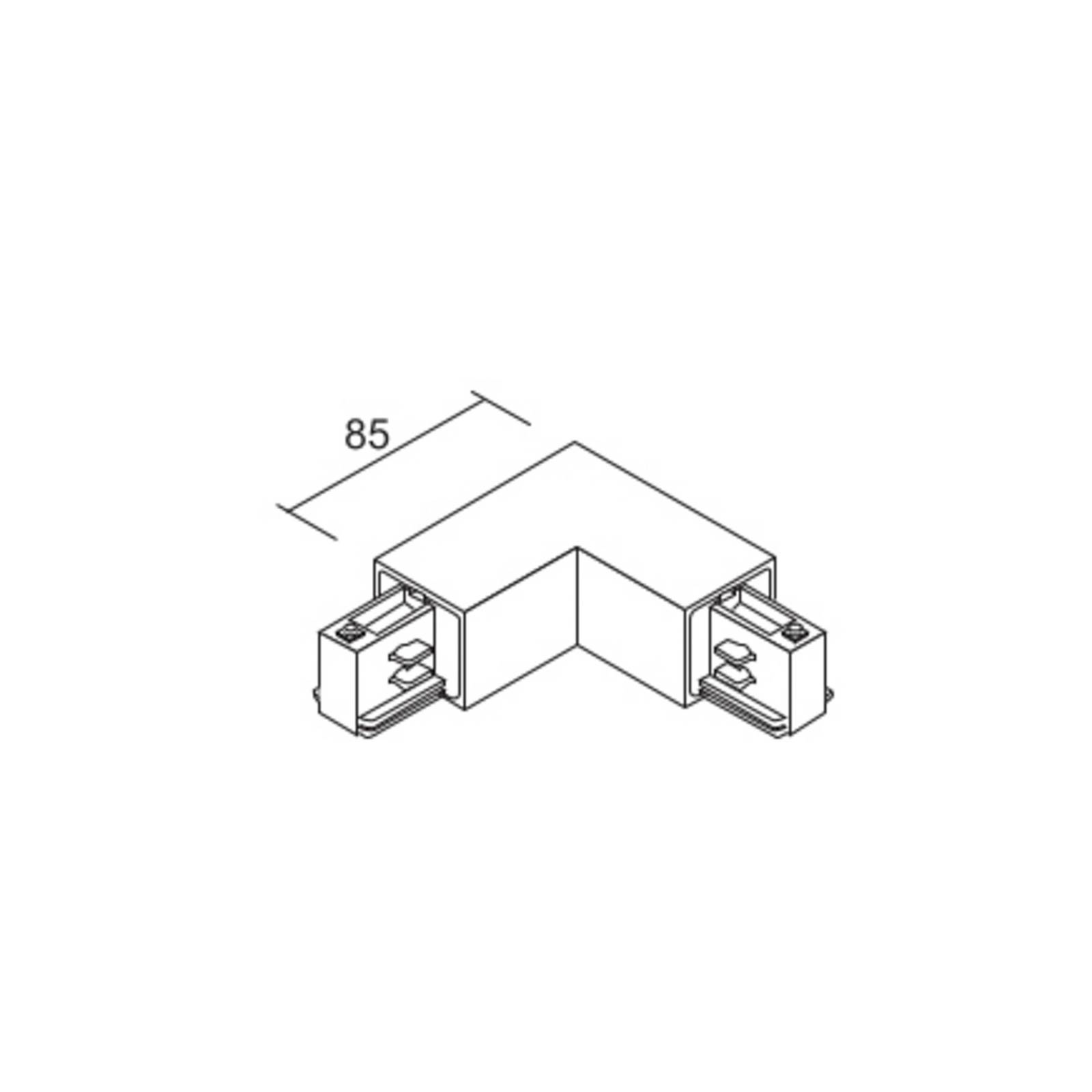 Ivela L-verbinding LKM DALI, zwart, geleider rechts, 3-fasen