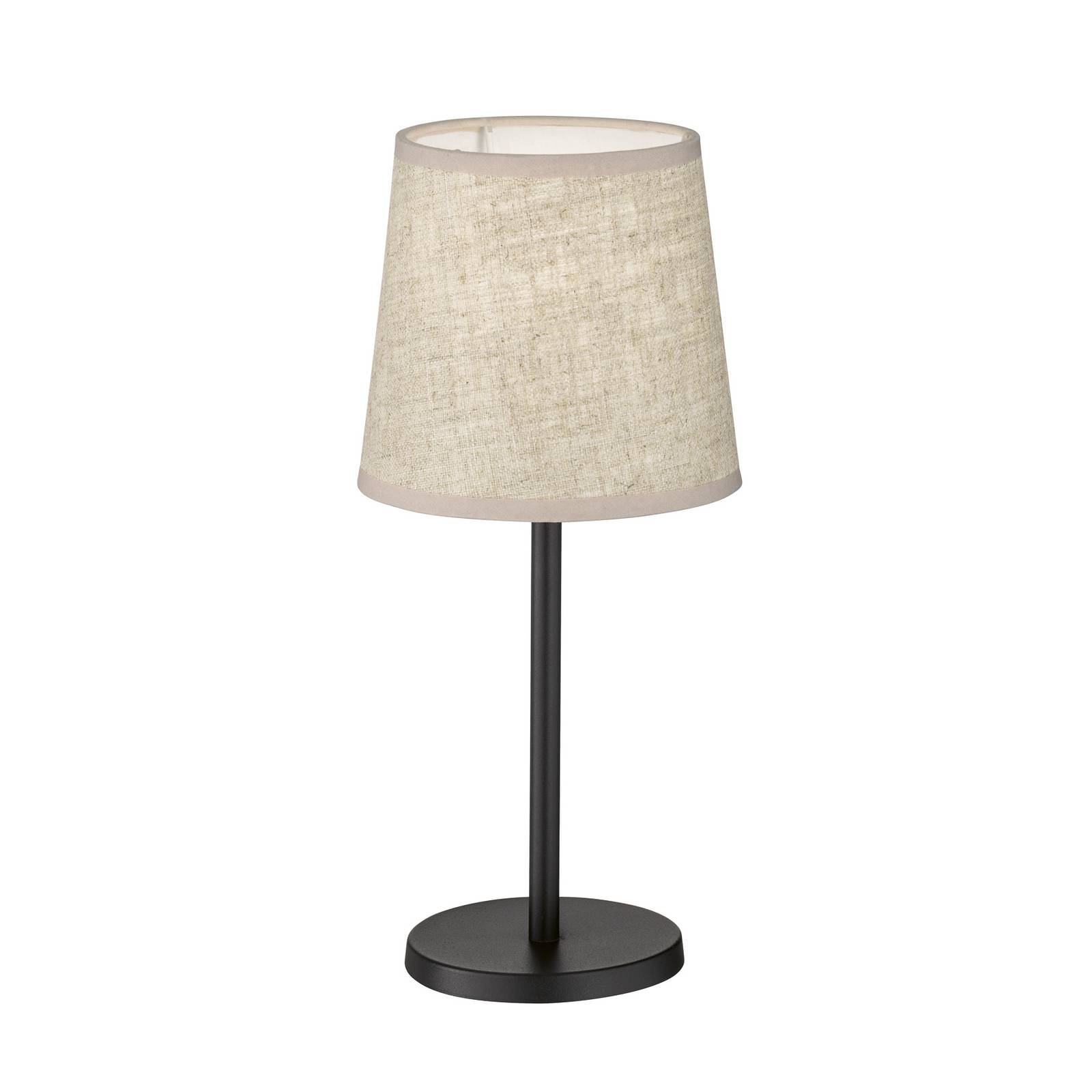 FISCHER & HONSEL Rimini tafellamp, linnen, beige/zwart, E14, 30 cm