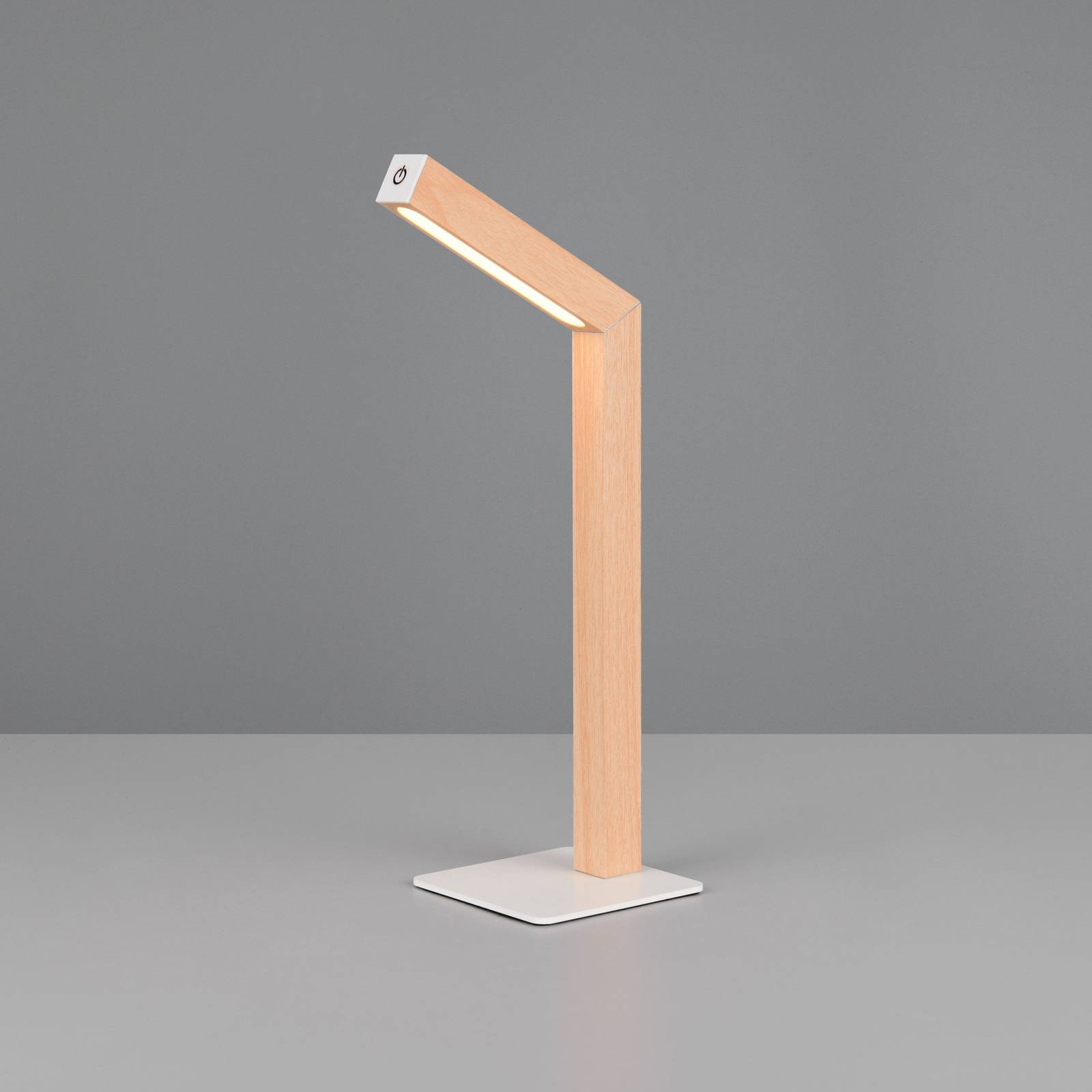 Reality Leuchten LED tafellamp Skip, MDF, houtkleur, hoogte 37,5 cm