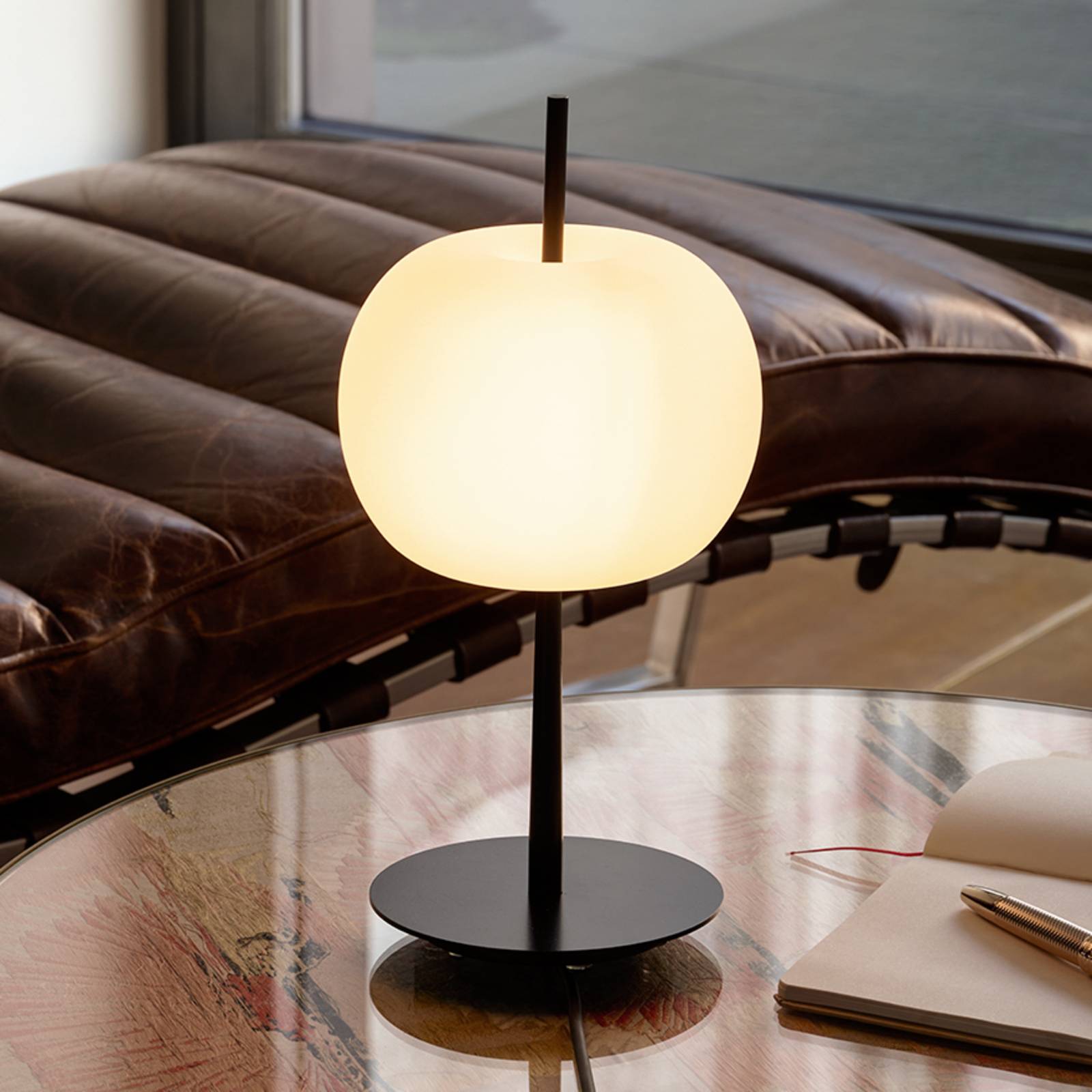 Kdln LED tafellamp KUSHI, zwart, hoogte 32 cm, dimbaar CCT