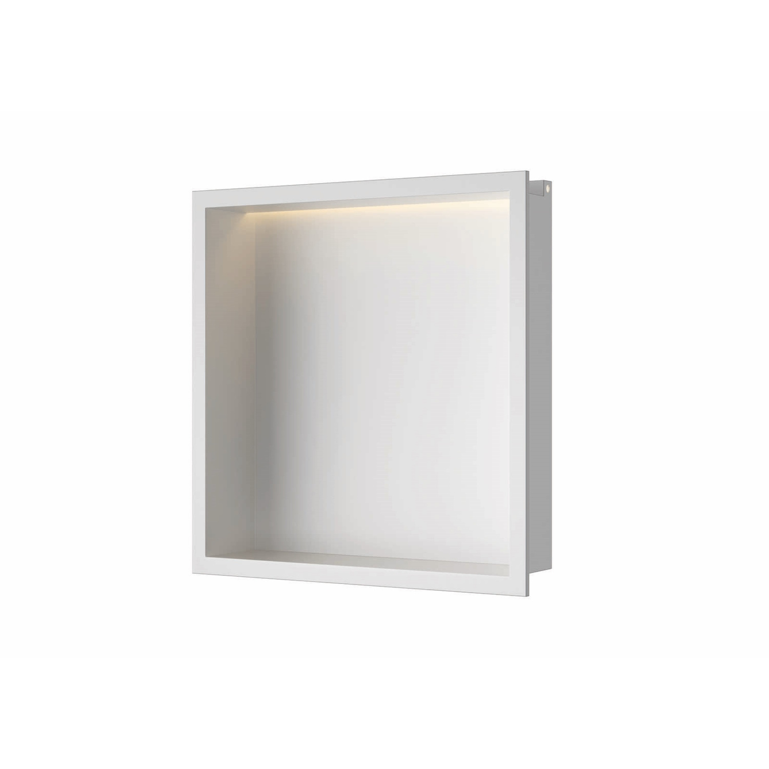Luca Sanitair Inbouwnis  30x30x6,5 cm RVS Mat Wit PVD + LED verlichting 