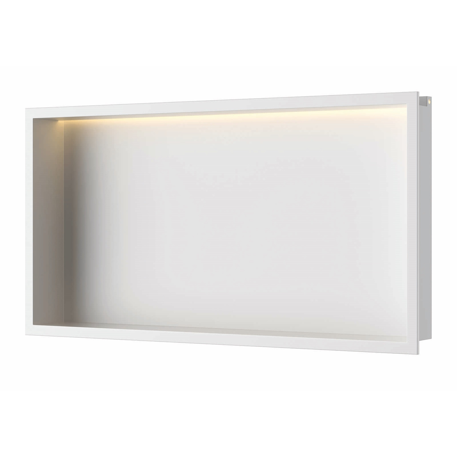 Luca Sanitair Inbouwnis  60x30x6,5 cm RVS Mat Wit + LED verlichting 