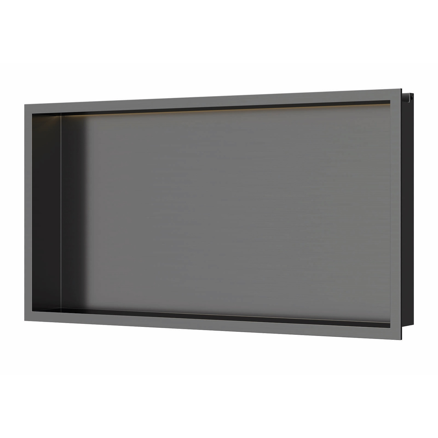 Luca Sanitair Inbouwnis  60x30x6,5 cm RVS Gunmetal PVD+ LED verlichting 