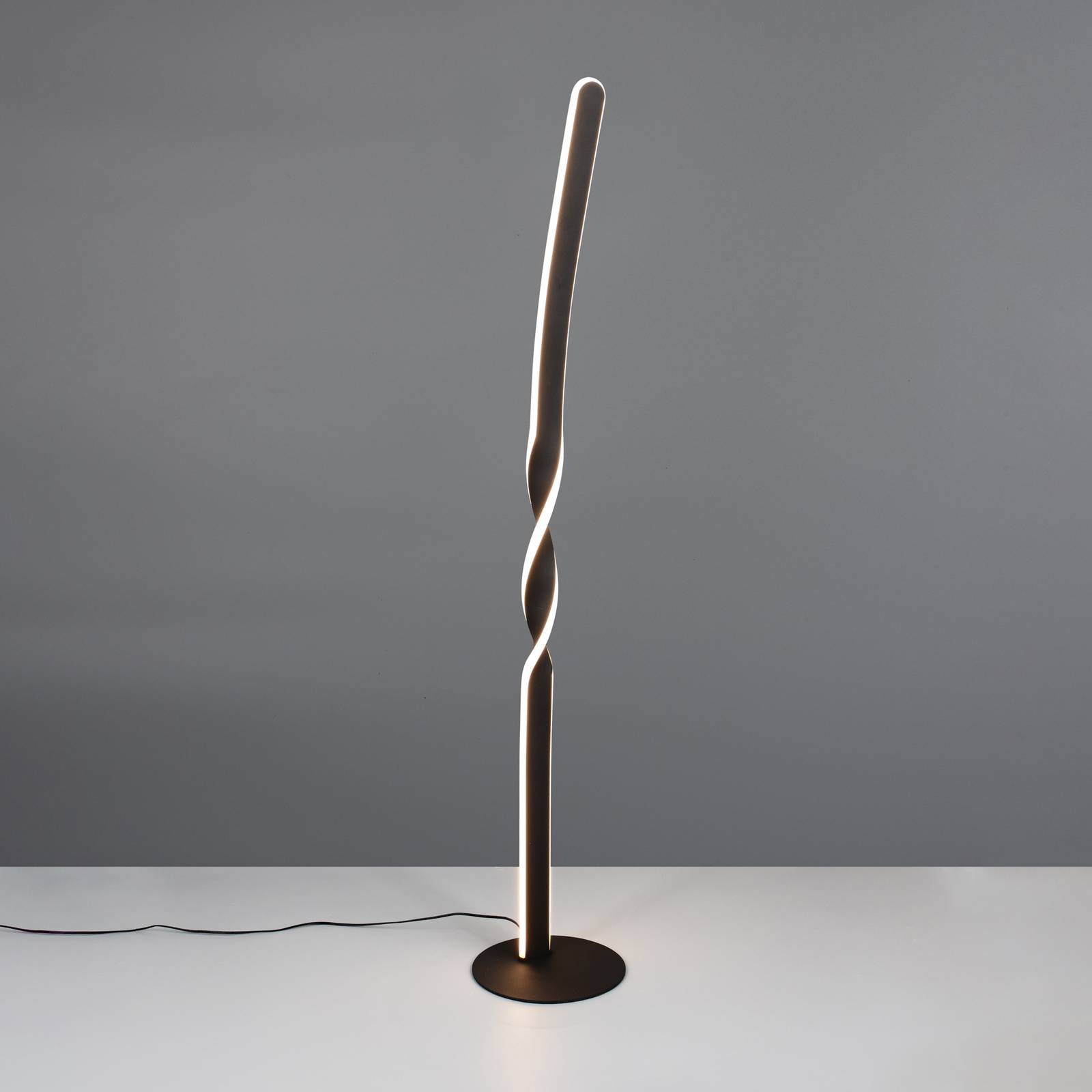 Reality Leuchten LED vloerlamp Ginko, zwart mat, metaal, hoogte 110 cm