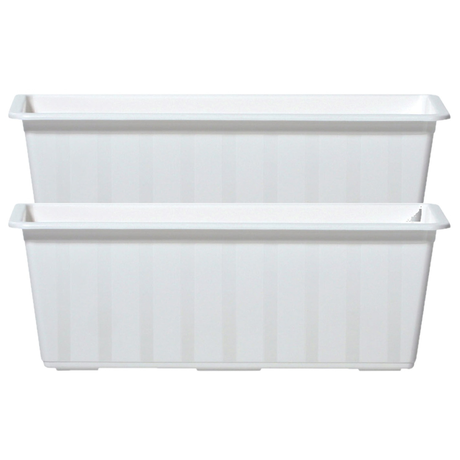Prosperplast 2x Witte kunststof Agro plantenbakken/bloembakken cm -