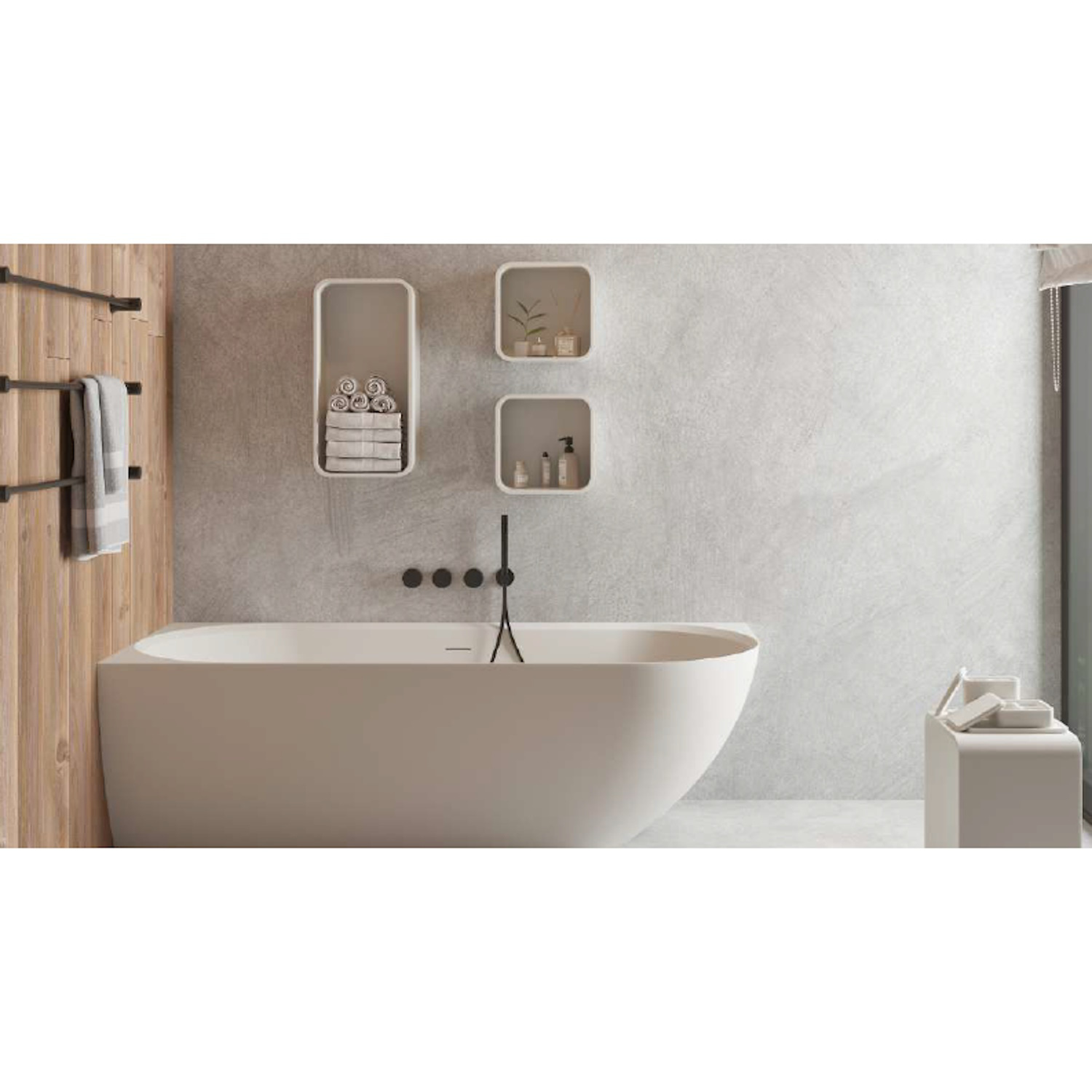 Ideavit Hoekbad  SolidNova-CL 180x80x56 cm Links Mat Wit 