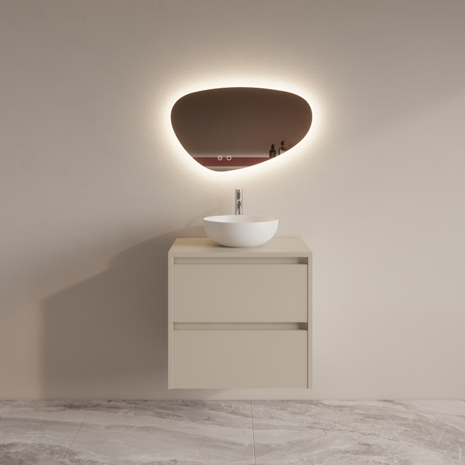 Boss & Wessing Badmeubelset BWS Riga Met Topplaat 60 cm Kasjmier 