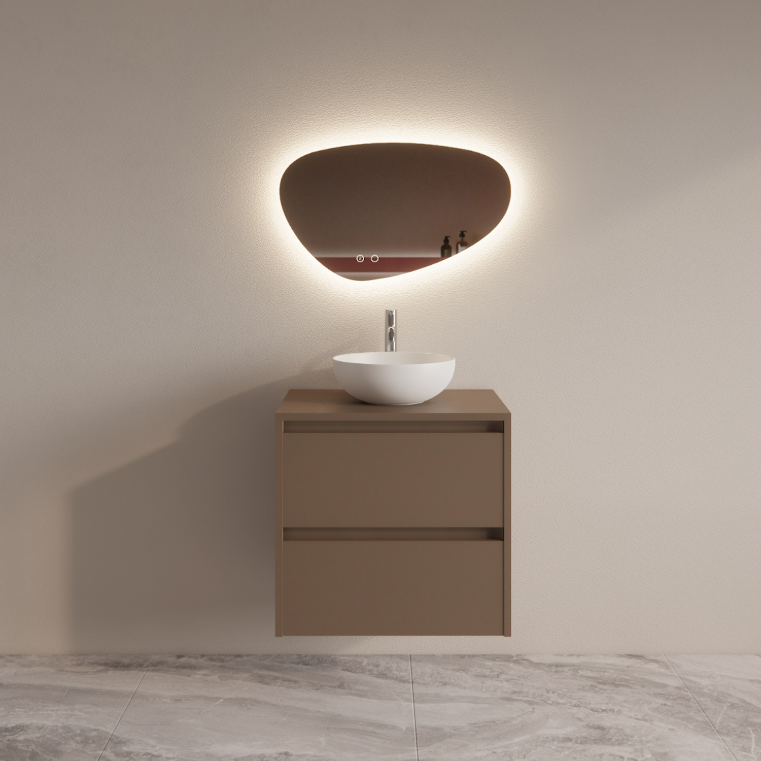 Boss & Wessing Badmeubelset BWS Riga Met Topplaat 60 cm Latte 